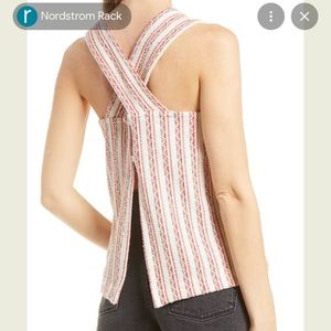 Madewell Bouclé Stripe Cross Back Tank Top